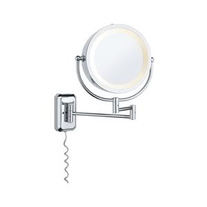 70349 Светильник зеркало 1x40W Belal 230V E14 Хром/Зеркало The illuminated Bela cosmetic mirror is a practical helper in the bathroom or on the dressing table. Flexibly adjustable, it can be adjusted as required for applying make-up and shaving. Vanity mirror with regular and 3x magnification. Incl. coiled cable and switch, where no wall connection is available. 703.49 Paulmann