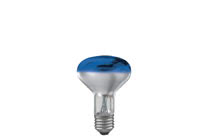 Light bulb, reflector R80, 60 W E27, blue 230 V