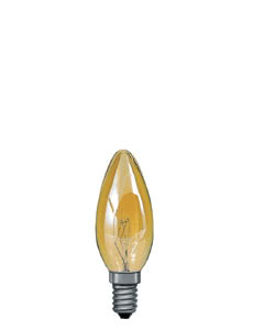 49140 Лампа свеча, желтая, E14, 35мм 40W Candle bulbs for use with chandeliers, ceiling and wall lamps. 491.40 Paulmann
