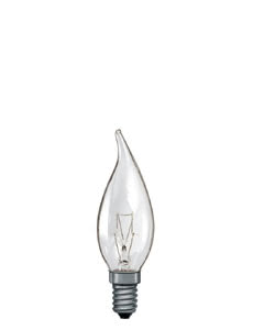 51021 Лампа свеча-порыв ветра, прозрачн., E14, 35мм 25W Candle bulbs for use with chandeliers, ceiling and wall lamps. 510.21 Paulmann