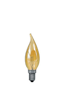 51027 Лампа свеча- порыв ветра, желтая, E14, 35мм 25W Candle bulbs for use with chandeliers, ceiling and wall lamps. 510.27 Paulmann