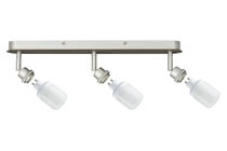 60063 SL DecoSystems Balken 3x9W GU10 Ni-m The 3-lamp ESL spotlight from the -DecoSystems- range lacks nothing except a DecoSystems lampshade of your choice, to provide the perfect decorative touch. This enables you to create a completely individual product. The product includes a lamp, ESL round bulb 9В W GU10, on delivery and is suitable for wall and ceiling mounting. The generous light distribution is ideally suited to general purpose room illumination. 600.63 Paulmann