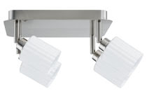 60137 Spotlights Zylino Rondell 4x40W GZ10 Eisen geb./Wei? 230V Metall/Glas The 4-lamp -Zylino- spotlight features proven 230В volt halogen technology combined with an attractive design. The product includes a lamp, reflector lamp Halo+ Maxiflood (80044), on delivery and is suitable for wall and ceiling mounting. The generous light distribution is ideally suited to general purpose room illumination. 601.37 Paulmann