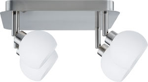 60145 Spotlights Wolbi Rondell 4x9W GZ10 Eisen geb./Wei? 230V Metall/Glas The 4-lamp -Wolbi- spotlight combines energy-efficient technology with attractive design. The product includes a lamp, ESL round 9В W GZ10 warm white (89448), on delivery and is suitable for wall and ceiling mounting. The generous light distribution is ideally suited to general purpose room illumination. 601.45 Paulmann