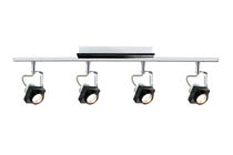 60258 Светильник SL 60258 Stange 4x4W Schwarz Chrom The 4-lamp -Phase- spotlight sets new benchmarks in energy-efficiency under the maxim of -tomorrow"s technology today-. The product includes a permanently installed lamp on delivery and is suitable for wall and ceiling mounting. The gently targeted diffusion of light ensures pleasant room illumination and enables you to set lighting accents. 602.58 Paulmann