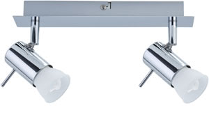 66592 Светильник настенно-потолочный Isa ESL 2x7W GU10 230V хром The 2-lamp -Isa- spotlight combines energy-efficient technology with attractive design. The product includes a lamp, ESL glass reflector lamp 7В W GU10, on delivery and is suitable for wall and ceiling mounting. The generous light distribution is ideally suited to general purpose room illumination. 665.92 Paulmann