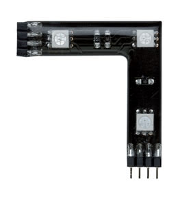70207 Угловой элемент yourLED 90 -Connector 3x0,72W Set RGB 12V DC Schwarz Kunststoff Coated YourLED LED connecting corner piece with RGB colour change system for ambient lighting effects. Operation and control via YourLED RGB controller only. Easy installation thanks to adhesive backing and plug-in system. Optional splash protection via accessories. 702.07 Paulmann