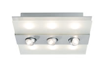 Ceiling lamp, Xeta-Spot LED, 24 W, Chrome matt, metal, glass