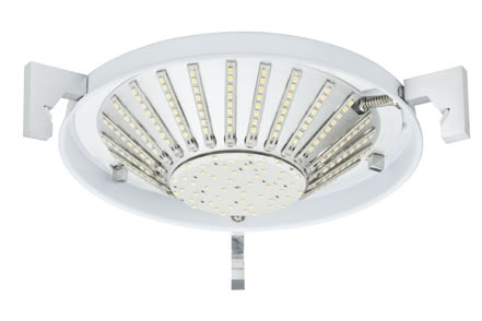 DS ceiling lamp Base Circle 4,8/12 W, Brushed aluminium, white, metal