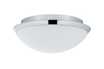 Biabo ceiling lamp IP44 max. 60 W, chrome, Opal, metal, glass