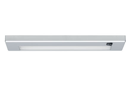 70315 Светильник WorX, 1x8W, титан Easy-to-mount under-cabinet luminaires with through-wiring for linking up to 10 luminaires. Individual switching of luminaires by integrated rocker switch. With electronic ballast for maximum energy efficiency and flicker-free immediate start. 703.15 Paulmann