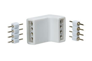 YourLED corner connector, set of 4, white, black, plastic
