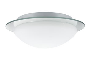Mirfak ceiling lamp IP44 max. 60 W, white, mirror, opal, metal, glass