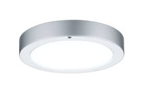 70432 Светильник потолочный Smooth LED 1x7.5W, хром матовый With the Smooth wall and ceiling luminaires, modern LED technology enables a combination of very flat assembly and brilliantly even light distribution. Setting the light colour by remote control enables various light scenarios for various applications вЂ“ when you want to focus on your work simply switch to daylight white light colour, when you want to relax simply switch to the warm white light colour. The quiet, sleek design will harmonise with comfortable modern styles as well as interiors with more daring architectural features. 704.32 Paulmann