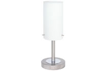 77015 Светильник настольный Милла max.60W E14 опал The Milla table luminaireвЂ™s chrome plated decorative plate, touch dimmer and satined glass cylinder make it a practical and pleasant light source. Its compact dimensions also make it ideal for use on the windowsill. 770.15 Paulmann