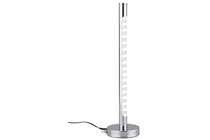 77054 Светильник настольный Tower LED 12V алюм./хром The standpoint of the attractive table and desk luminaire tower is uncompromising and unmistakeable. Energy-saving LED technology enables a direct and indirect ambient and workplace lighting with existing effect. 770.54 Paulmann