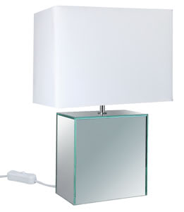 Table lamp, Mirror&Fabric, white, Mirror, fabric