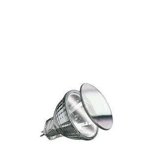 82220 Лампа галогенная 12V 20W GU4 30 FTD flood MR11 Security (D-35mm, H-35mm) (1000h) серебро Security Halogen light is brilliant, strong – and quite hot. The Security bulb ensures more safety, due to it"s special coating: 80 percent of its heat is directed out the front. Ideal for downlights: Insulation behind the ceiling is not endangered. 822.20 Paulmann