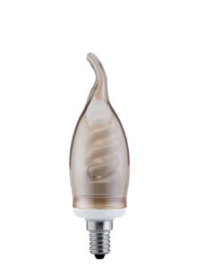88070 Лампа энергосбер. 7W E14 D=42 золото Candle bulbs for use with chandeliers, ceiling and wall lamps. 880.70 Paulmann