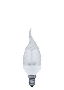 88114 Лампа ESL 230V 7W=40W E14 (D-37mm,H-125mm) теплый белый Candle bulbs for use with chandeliers, ceiling and wall lamps. 881.14 Paulmann