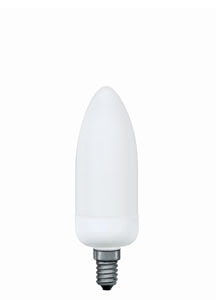 89107 Экономная лампа свеча электроник, опал, E14, 136мм 7W Candle bulbs for use with chandeliers, ceiling and wall lamps. 891.07 Paulmann