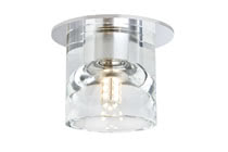 Quality line recessed luminaire set, glassy tube, Clear, round