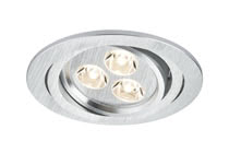 92529 Premium EBL Aria rund schw LED 1x3W Alu Elegant material вЂ“ high-quality finish. The individually swivelling LED recessed luminaires in the Premium Line offer efficient but homelike warm white LED light and meet the most stringent standards for material quality and design. 925.29 Paulmann
