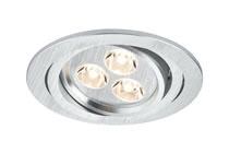 Premium Line recessed light, LED Aria 3W, round, brushed aluminium