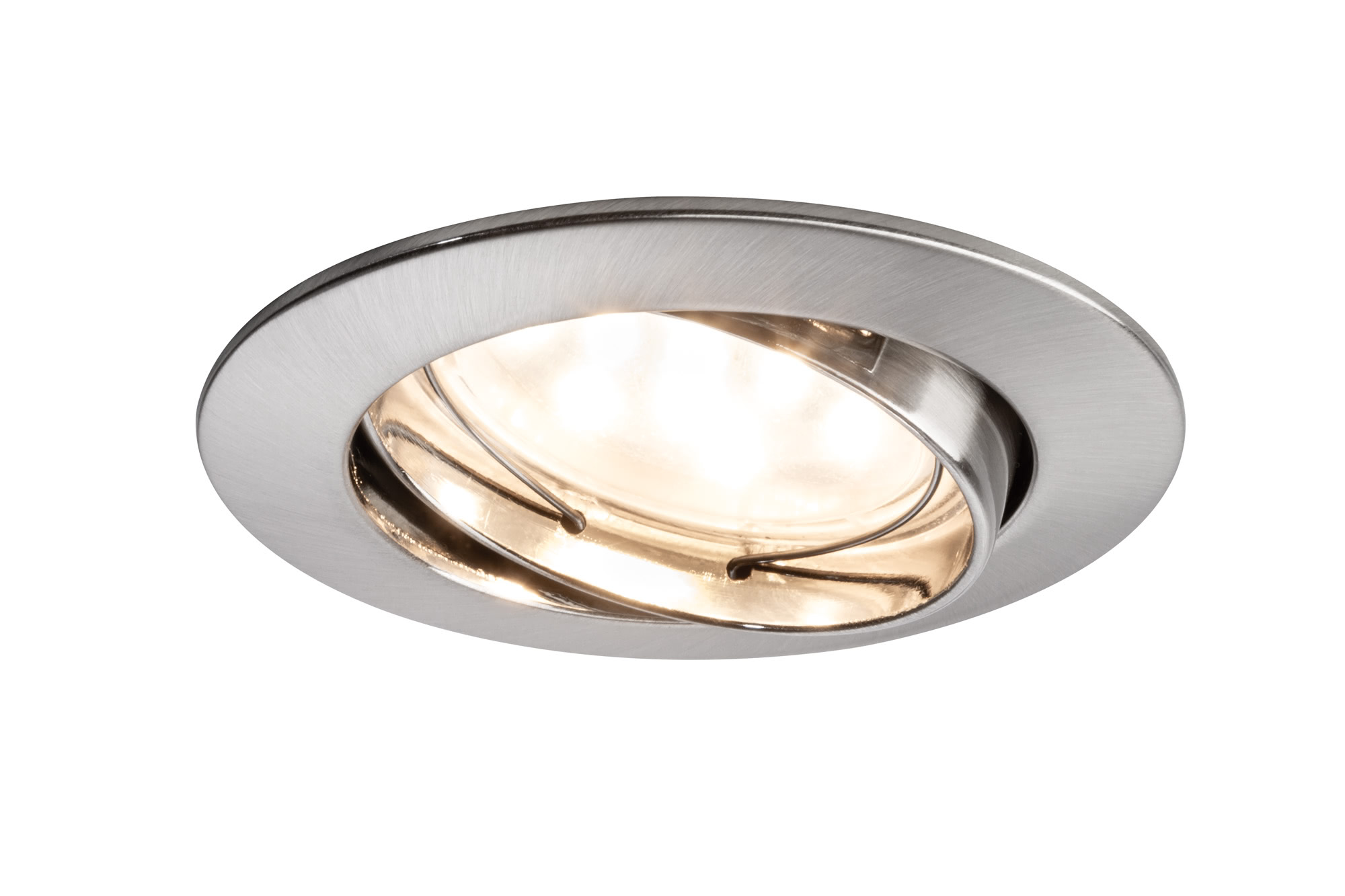 92767 Светильник EBL Coin LED 1x6,5W 51mm rund schw eis-g The Coins are innovative and user-friendly recessed spotlights that are suitable for new installations as well as replacing existing installations. Since they are exceptionally flat, they can be installed in ceilings with a cavity of only 30 to 35В millimetres. From 50В centimetres to 5В metres or more вЂ“ you determine the spacing between the lights! The simple and tool-free linking of single luminaires using quick clips save more than just time and stress вЂ“ thanks to energy-efficient LED technology with very lower power consumption, the Coins are also easy on the wallet. 927.67 Paulmann