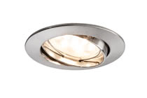 92768 EBL Coin LED 3x6,5W 51mm rund schw eis-g The Coins are innovative and user-friendly recessed spotlights that are suitable for new installations as well as replacing existing installations. Since they are exceptionally flat, they can be installed in ceilings with a cavity of only 30 to 35В millimetres. From 50В centimetres to 5В metres or more вЂ“ you determine the spacing between the lights! The simple and tool-free linking of single luminaires using quick clips save more than just time and stress вЂ“ thanks to energy-efficient LED technology with very lower power consumption, the Coins are also easy on the wallet. 927.68 Paulmann