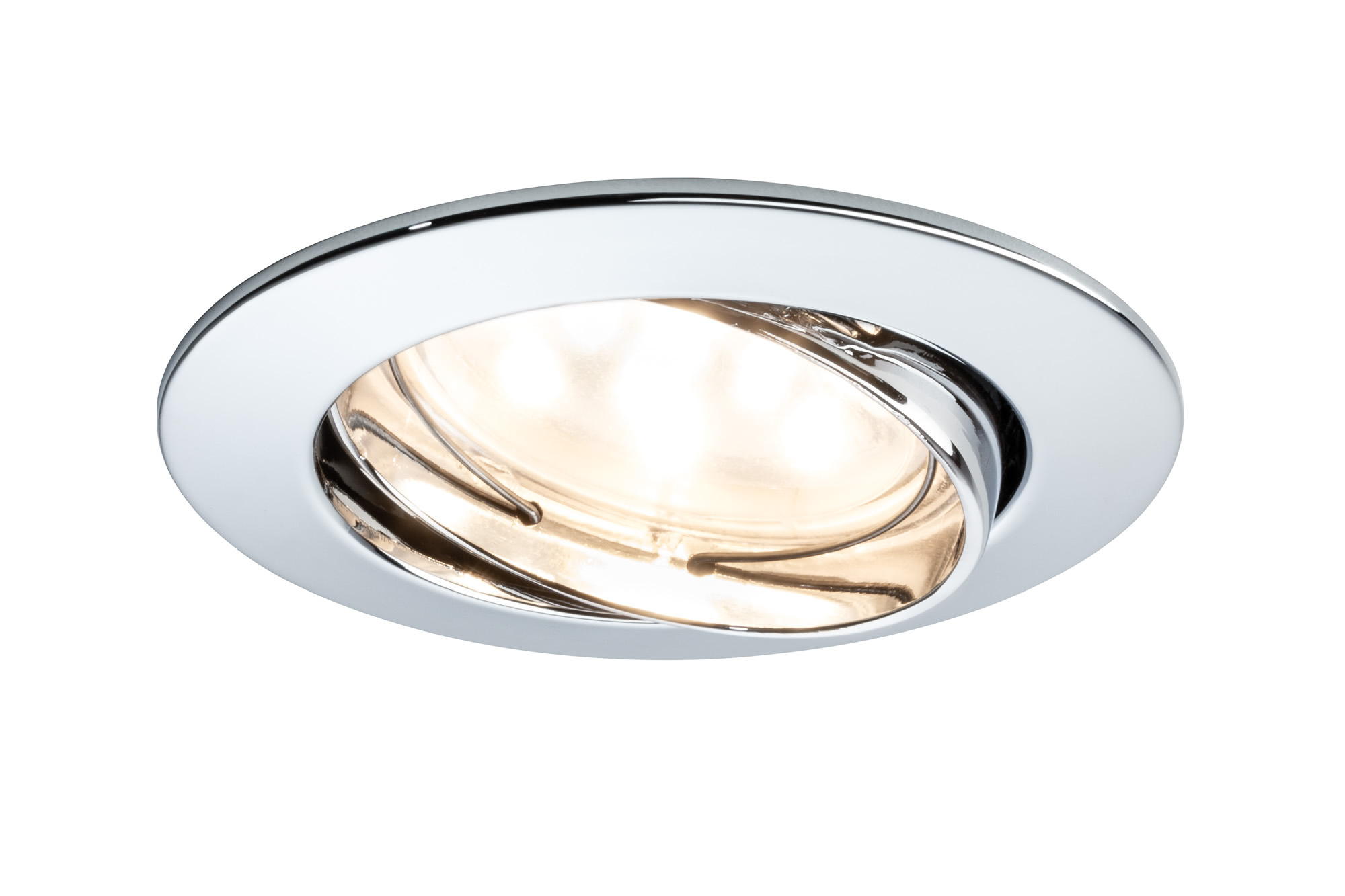 Recessed luminaire LED Coin clear round 6,8В W chrome 3-piece set, swivelling