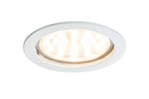 92781 Светильник EBL Set Coin LED 1x12W ws-m 75mm The Coins serve as innovative and user-friendly recessed spotlights that are suitable for new installations as well as replacing existing installations. They are exceptionally flat, meaning they can be installed in ceilings with a cavity of only 30 to 35В millimetres. From 50В centimetres to 5В metres or more вЂ” you determine the spacing between the lights! The simple and tool-free linking of single luminaires using quick clips save more than just time and stress вЂ“ thanks to energy-efficient LED technology with very lower power consumption, the Coins are also easy on the wallet. The dimming function enables you to adjust the brightness to your individual mood and ensures bright light to work in and a cosy living atmosphere. 927.81 Paulmann