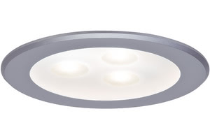 93548 Светильник мебельный high power LED 1x3W 3VA, хром матовый The right choice for display cases, furniture and the like: The Micro Line HighPower LED furniture recessed lighting set needs an installation depth of just 30 mm and provides work light and decorative effects for example as under-cabinet lighting. 935.48 Paulmann