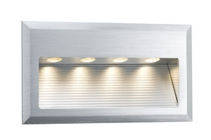 Special line recessed wall light, Cross LED, Alu brushed, 1 pc. set