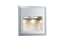 Special line recessed wall light, Quadro LED, Alu brushed, 1 pc. set