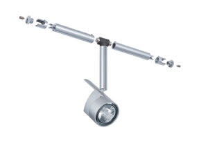 94006 The 5-lamp halogen 12В V -MiniPower- spot set has a total output of 100В watt. It can be used in either a cable or rail system using the 2 adapters included on delivery. All you need is the corresponding basic set with min. 100В watt (max. 150В watt), and your lighting system is ready. 940.06 Paulmann