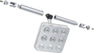 94056 Светильник WiRa Spot Square 3W Chr-m The -Square- LED single wire lamp can be used either on a wire or a rail system thanks to the 2В adapters included with the product. We recommended using one of the basic systems for cable or rail installations as the basis for the luminaire system, which range from 100 to 300В watt, depending on requirements. 940.56 Paulmann