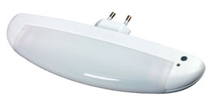 94819 Cветильник LED Плаг,1 Вт, белый Safety comes first - and unlit landings or similar areas can pose a serious risk of injury at night. Plug is a nightlight and emergency light which requires absolutely no assembly. Simply plug it in a socket - that’s all. Uses energy-saving long-life bulbs. The large version includes an integrated switch, enabling the light to remain plugged in during the day. 948.19 Paulmann
