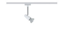 95008 Св-к URail L&E Spot Barelli 1x50W GU10 Ws The URail rail luminaire -Barelli- is equipped with a halogen lamp and can be extended by all URail components. This way, you can create your very own individual lighting system with a total output of up to 1,000В watt. The halogen lamp is compatible with conventional infinitely variable dimmers, allowing you to adjust the brightness of the system according to your lighting requirements. 950.08 Paulmann