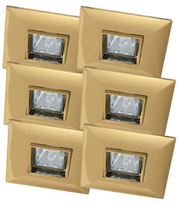 Premium EBL Set schwenk Quadro 6x35W 2x105VA 230/12V GU5,3 90mm Gold/Alu Zink