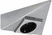 98522 Micro line furniture surface-mounting socket, triangular Brushed iron