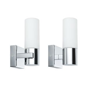 70354 Светильник настенный 2x40W Gemini 230V E14 Хром/Сатин Basic cubic shapes and solid brackets gives the wall and mirror luminaire Gemini its unmistakeable character. The 2-piece set contains a right-hand and left-hand mirror luminaire. Suitable for use in bathrooms or other wet rooms thanks to splash protection. Can be used with energy-saving lamps. 703.54 Paulmann