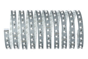 70580 MaxLED strips are so powerful that they can easily be used as room lighting. They are real highlights especially in profiles. Warm white strips provide a cosy and relaxed room and workplace light. The basic set contain a suitable ballast in addition to the strip. Where required, it can be extended with additional strips, connectors and control units with remote control. When planning, please keep in mind the maximum length specified for the basic set, which must not be exceeded. 705.80 Paulmann