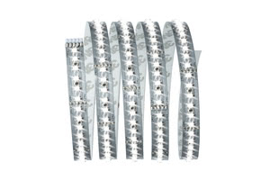 70586 MaxLED strips are so powerful that they can easily be used as room lighting. They are real highlights especially in profiles. Warm white strips provide a cosy and relaxed room and workplace light. The basic set contain a suitable ballast in addition to the strip. Where required, it can be extended with additional strips, connectors and control units with remote control. When planning, please keep in mind the maximum length specified for the basic set, which must not be exceeded. 705.86 Paulmann