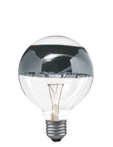 15460 Лампа Глобе, зеркальное кольцо E27, 95 мм Ring mirror An ideal combination of directed and diffused light. The mirror lays itself like a ring around this classically round bulb. It allows light to escape through the front for specific illumination, while preventing glare through the sides. 154.60 Paulmann