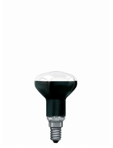 20008 Лампа накаливания 230V 40W E14 35* Рефлектор Akzent R50 (D-50mm, H-85mm) черный Akzent  