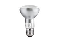 High-voltage halogen reflector lamp R63, 28W E27 silver 230 V