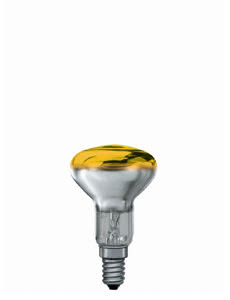 Light bulb, reflector R50, 25 W E14, yellow 230 V