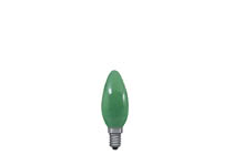 Light bulb, candle, 25 W E14, green 230 V