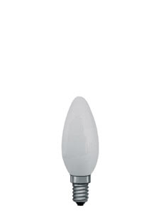 44940 Лампа накаливания 230V 40W E14 Свеча (D-35mm, H-97mm) матовый 449.40 Paulmann